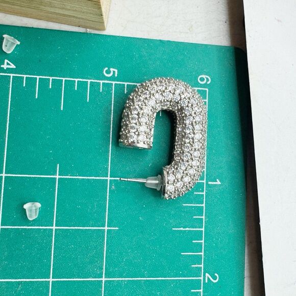 Luv Aj Silver Crystal Earrings - Picture 6 of 11